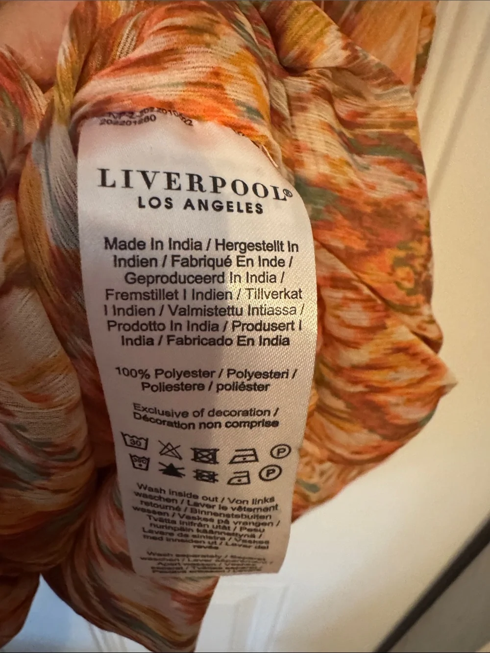 Liverpool Multicolor Ikat Print Blouse - Orange, Green